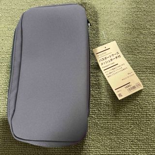 ←新品〒無印良品 muji パスポートケース メッシュポーチ付き グレー