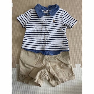 ベビーギャップ(babyGAP)のGAP レイヤード風 3in1 ショートオール　80(カバーオール)