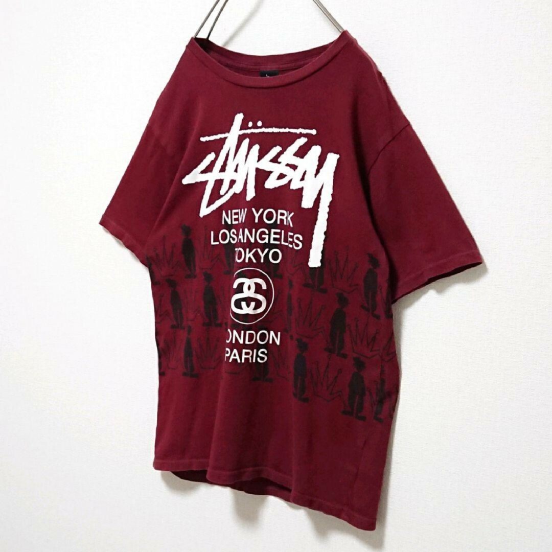 STUSSY(ステューシー)のステューシー ワールドツアー シャドーマン クラウン 両面 ロゴ 半袖 Tシャツ メンズのトップス(Tシャツ/カットソー(半袖/袖なし))の商品写真