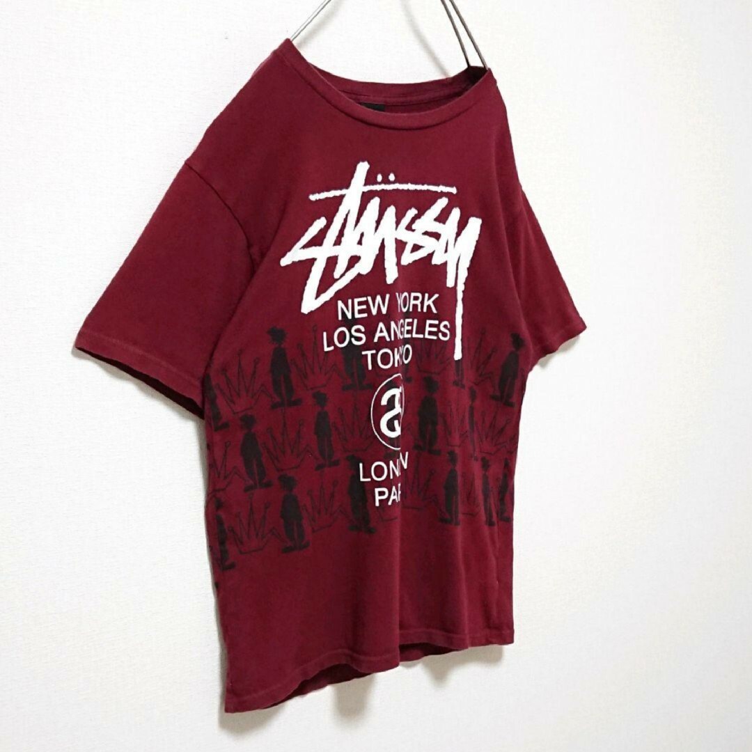 STUSSY(ステューシー)のステューシー ワールドツアー シャドーマン クラウン 両面 ロゴ 半袖 Tシャツ メンズのトップス(Tシャツ/カットソー(半袖/袖なし))の商品写真