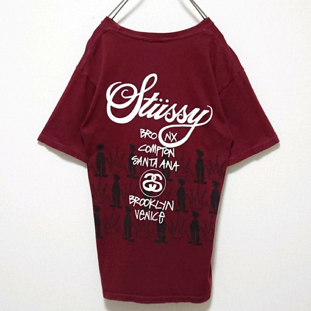 STUSSY(ステューシー)のステューシー ワールドツアー シャドーマン クラウン 両面 ロゴ 半袖 Tシャツ メンズのトップス(Tシャツ/カットソー(半袖/袖なし))の商品写真
