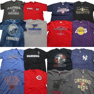 古着卸 まとめ売り プロチーム 半袖Tシャツ 16枚セット (メンズ L ) ヤンキース レッズ エンジェルス レイカーズ MS6752(その他)