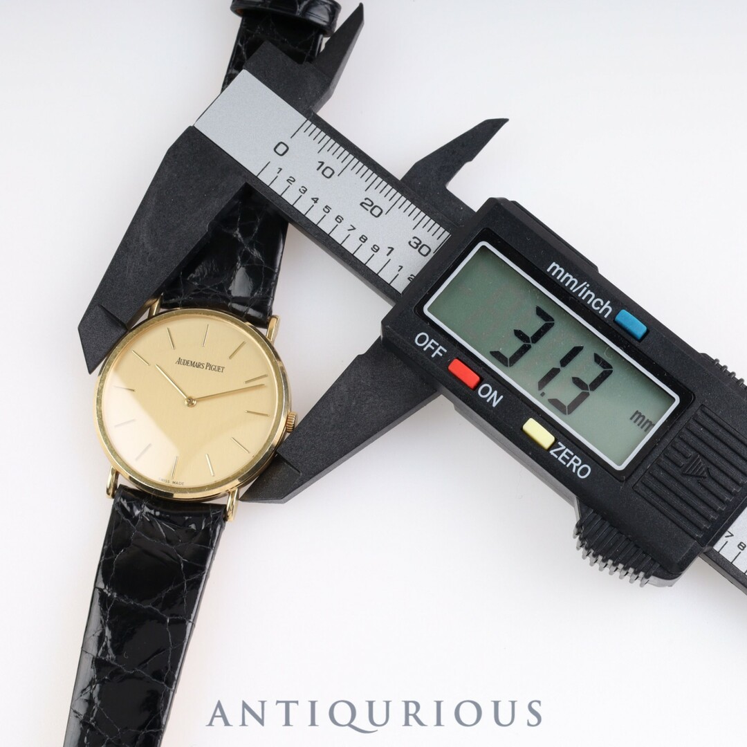 AUDEMARS PIGUET(オーデマピゲ)のAUDEMARS・PIGUET オーデマ・ピゲ EXTRAFLAT エクストラフラット 手巻き Cal.2080 YG 革 純正尾錠 ゴールド文字盤 1990年代 メンズの時計(腕時計(アナログ))の商品写真