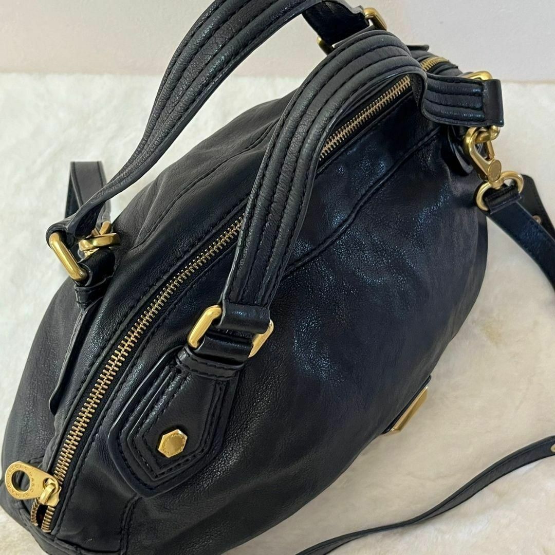 MARC BY MARC JACOBS(マークバイマークジェイコブス)のMARC BY MARC JACOBS レザー 2way 黒 ショルダーバッグ レディースのバッグ(トートバッグ)の商品写真