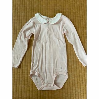 プチバトー(PETIT BATEAU)のプチバトー　長袖ボディ　 ロンパース　丸襟　ミラレ　24mois 86cm(ロンパース)