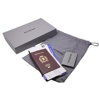 バレンシアガ(Balenciaga)の新品未使用品 BALENCIAGA バレンシアガ パスポートロングウォレット2チケット 7877772AA3R6027 ホワイト ブラック ブルー 62797(財布)