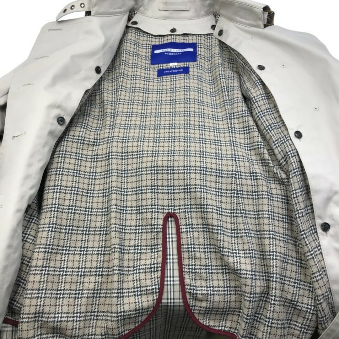 BURBERRY BLUE LABEL(バーバリーブルーレーベル)のBURBERRY BLUE LABEL バーバリー ブルーレーベル × CRESTBRIDGE クレストブリッジ レディース ライナー付き トレンチコート ショート丈 E1A06-130-40 ベージュ チェック柄 秋 冬 春 アウター 36 中古 KW1 レディースのジャケット/アウター(トレンチコート)の商品写真