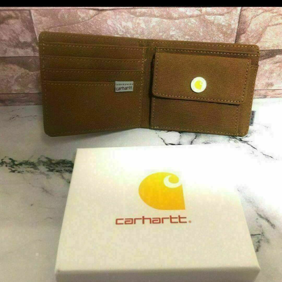 carhartt(カーハート)のCarhartt カーハート 二つ折り財布 財布 サイフ ブラウン 箱付き メンズのファッション小物(折り財布)の商品写真