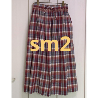 サマンサモスモス(SM2)の★sm2 サマンサモスモス マドラスチェック フレアロングスカート 赤レッド(ロングスカート)