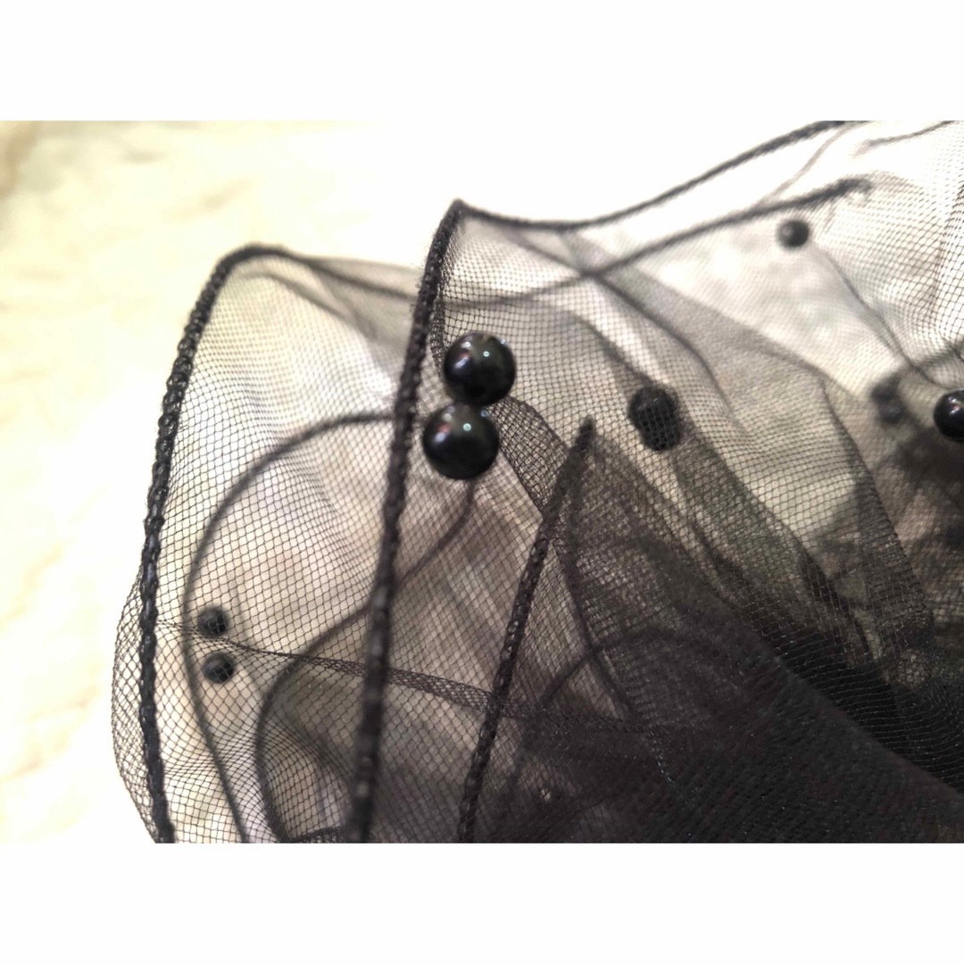 【新品送無料❗️】付け袖 カフス チュールスリーブ ボリューム 重ね着 ブラック レディースのアクセサリー(ブレスレット/バングル)の商品写真