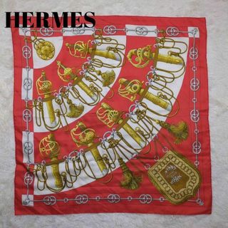 エルメス(Hermes)のHERMES カレ90 大判 Cliquetis 剣柄 総柄 シルク フランス製(バンダナ/スカーフ)