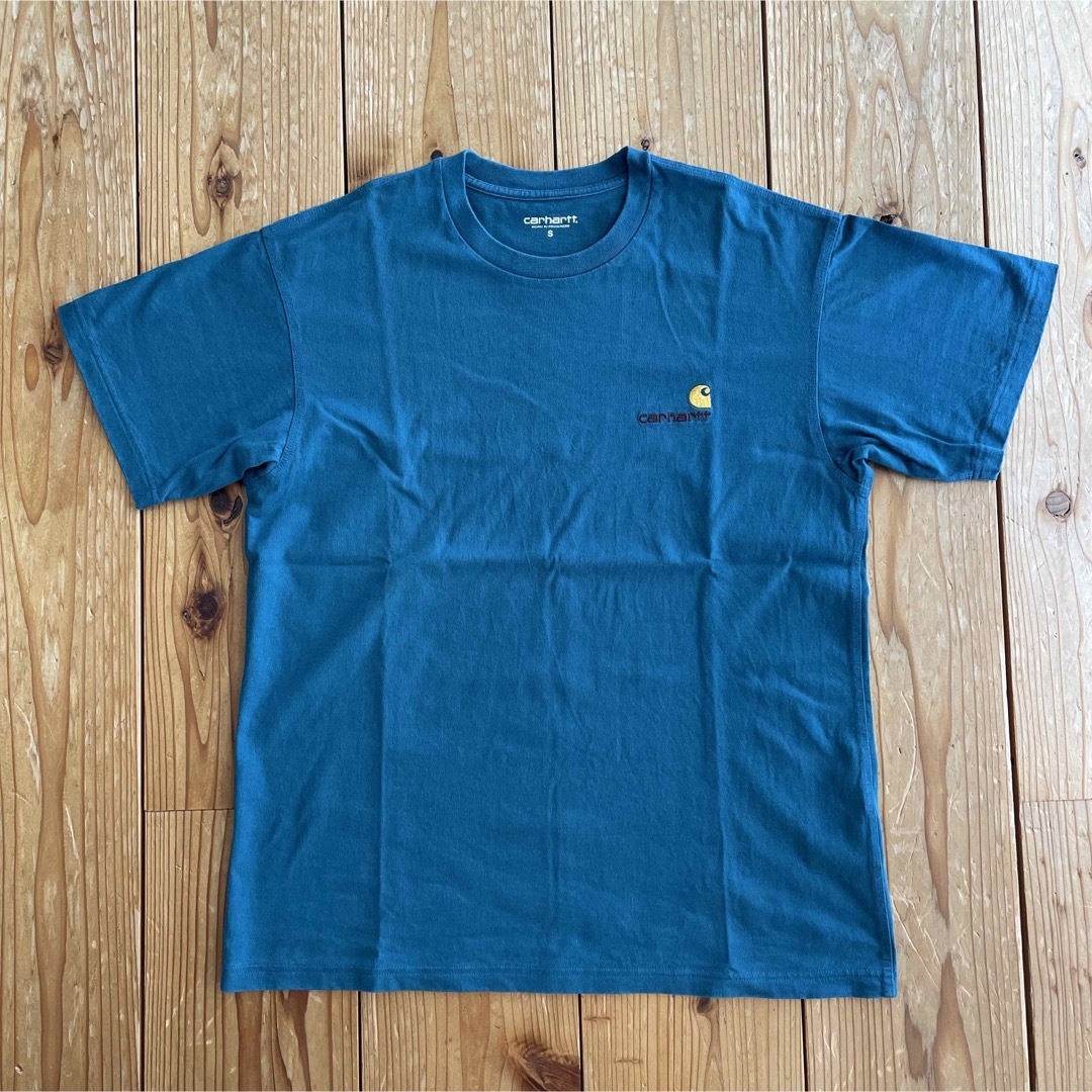 carhartt(カーハート)の【美品】カーハート Tシャツ ターコイブルー メンズSサイズ メンズのトップス(Tシャツ/カットソー(半袖/袖なし))の商品写真