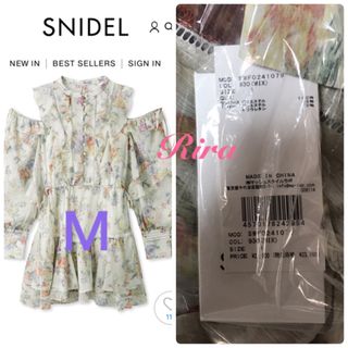 SNIDEL - 新作新品🌷SNIDEL プリントフリルシフォンミニワンピース