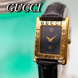 グッチ(Gucci)の良品 GUCCI スクエア ゴールド ブラック レディース腕時計 816(腕時計)