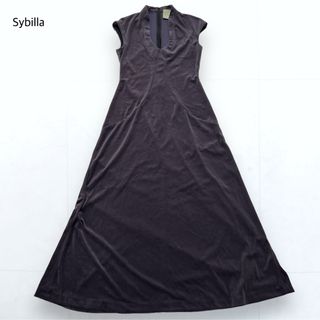 Sybilla - 美品＊Sybilla ベロア ロングワンピース マキシ丈 Aライン パープル M