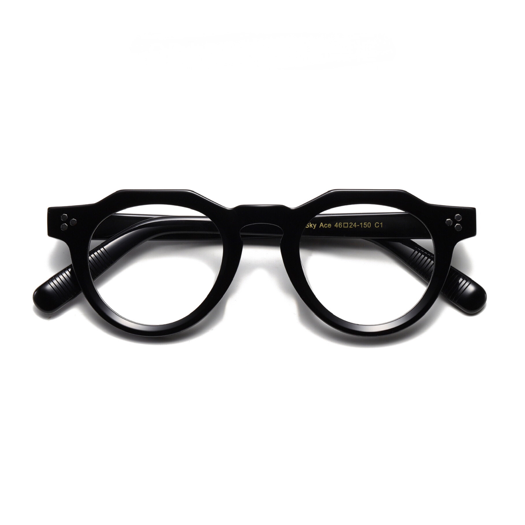 メガネフレーム クラウンパント フレンチヴィンテージ ブラック 伊達メガネ メンズのファッション小物(サングラス/メガネ)の商品写真