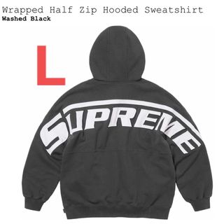 シュプリーム(Supreme)のWrapped Half Zip Hooded Sweatshirt Black(パーカー)