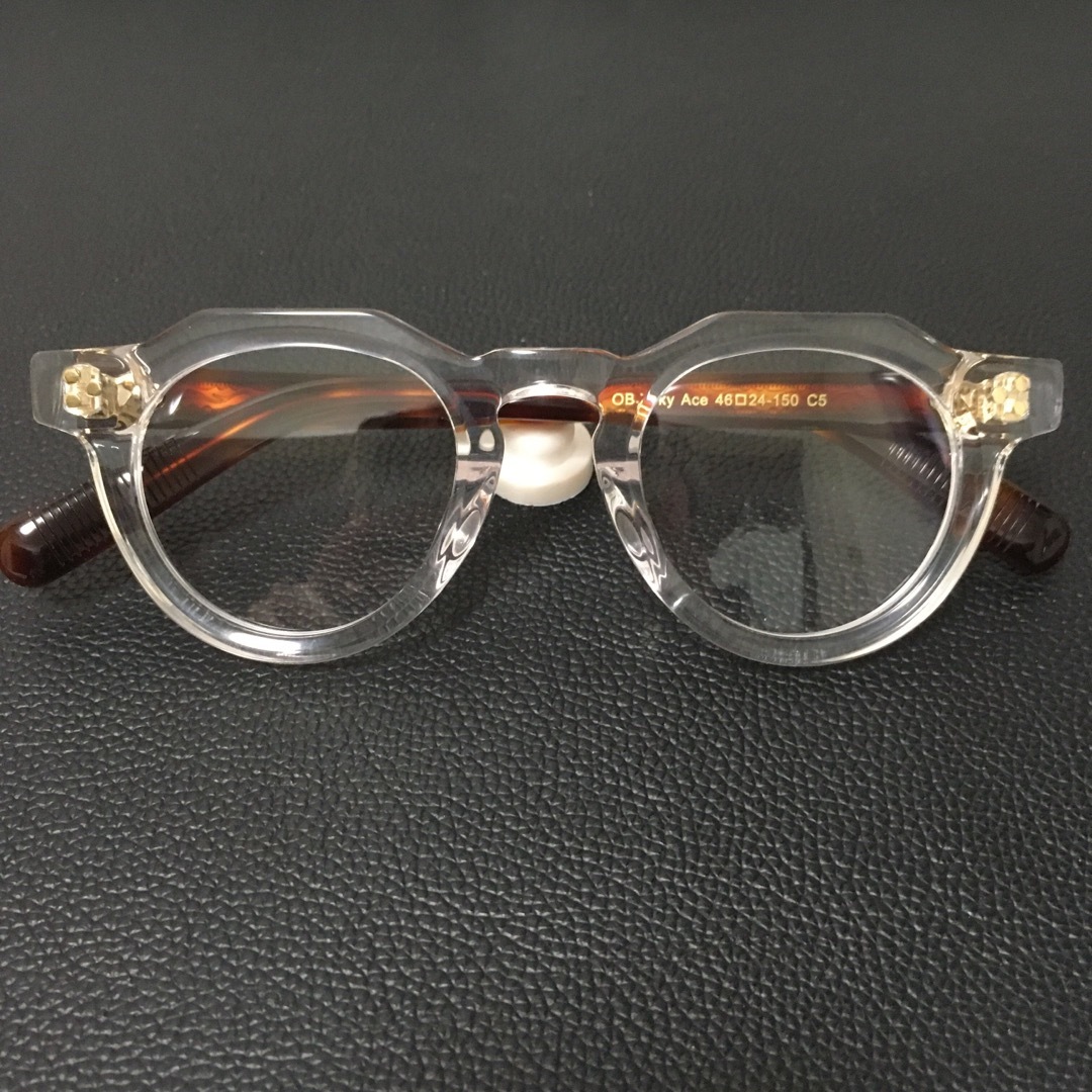 メガネフレーム クラウンパント フレンチヴィンテージ クリア 伊達メガネ メンズのファッション小物(サングラス/メガネ)の商品写真