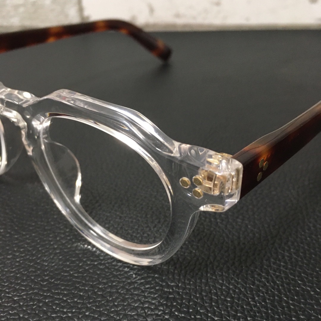 メガネフレーム クラウンパント フレンチヴィンテージ クリア 伊達メガネ メンズのファッション小物(サングラス/メガネ)の商品写真
