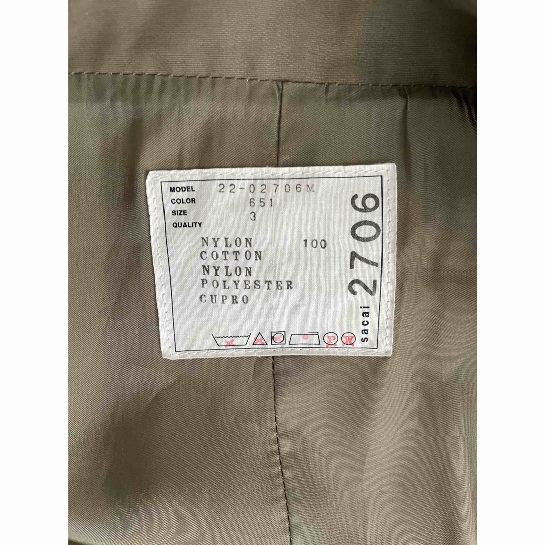 sacai(サカイ)の【値下げ対応】sacai サカイ　メンズ　MA-1 コート　2022ss メンズのジャケット/アウター(ミリタリージャケット)の商品写真