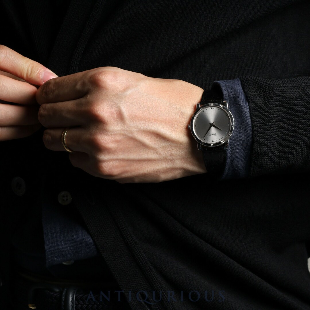 PIAGET(ピアジェ)のPIAGET ピアジェ DANCER ダンサー 84023 クォーツ WG 革 純正ベルト・尾錠 シルバー文字盤 箱 メンズの時計(腕時計(アナログ))の商品写真