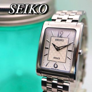 セイコー(SEIKO)の美品 SEIKO DOLCE スクエア シルバー クォーツ メンズ腕時計 817(腕時計)