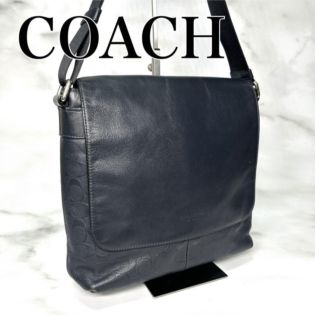 COACH - COACH コーチ ショルダーバッグ 肩掛け レザー ブラック