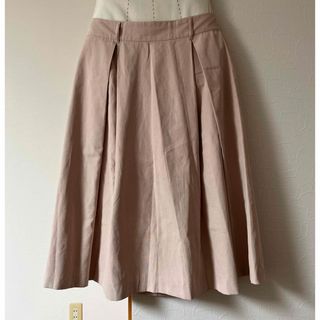 スカート 膝丈 ベージュ フレア 大人可愛い 清楚 上品(ひざ丈スカート)