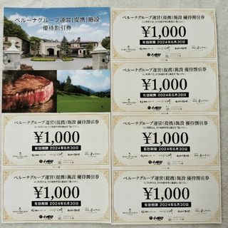 ベルーナ株主優待券1,000円×6枚(宿泊券)