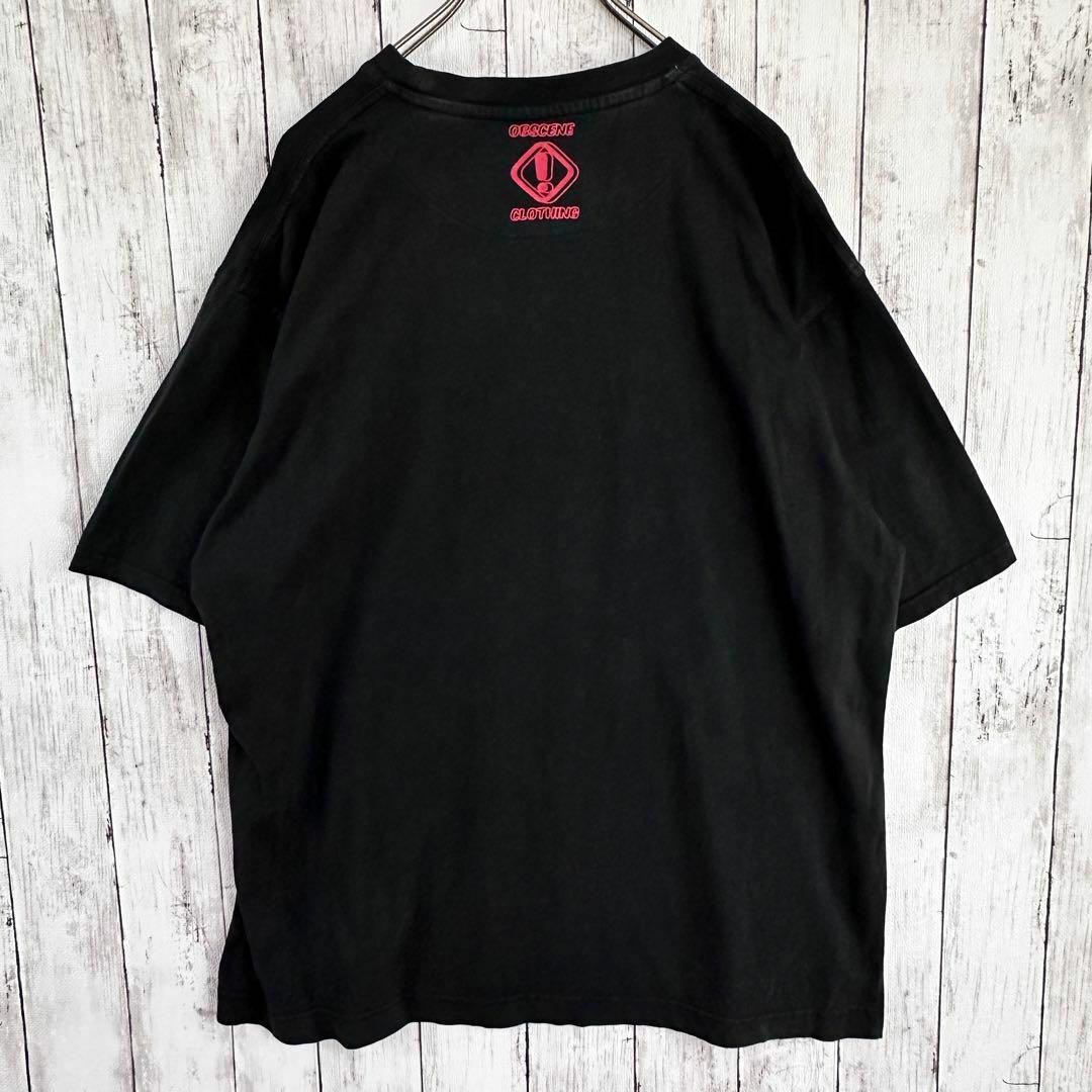 VINTAGE(ヴィンテージ)の古着TシャツXLサイズUSA両面プリントヴィンテージ半袖メンズアメリカブラック黒 メンズのトップス(Tシャツ/カットソー(半袖/袖なし))の商品写真
