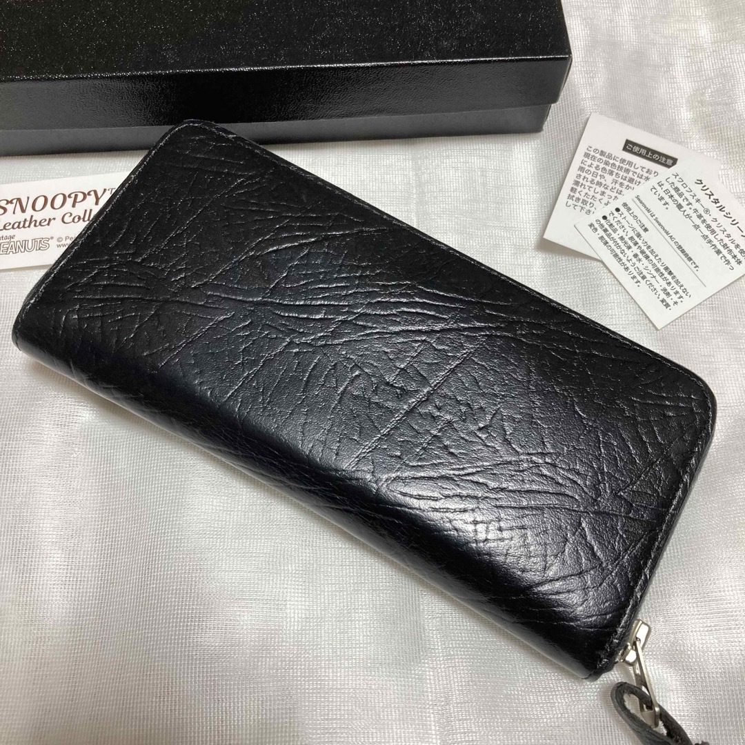 希少！　スヌーピー メタル　長財布　クリスタル　レザー　ブラック レディースのファッション小物(財布)の商品写真