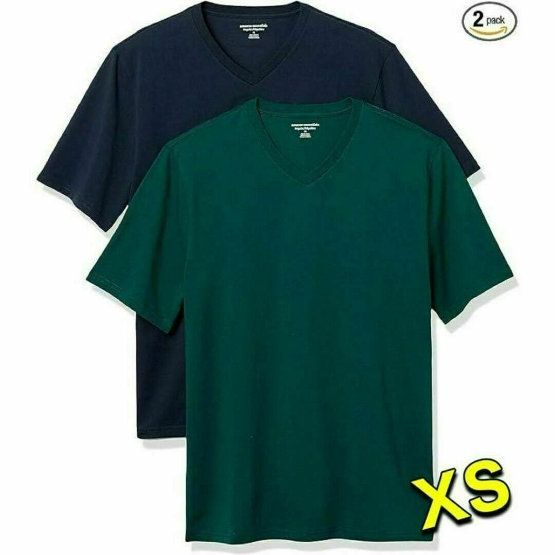 ★2枚セット★Tシャツ Vネック レギュラーフィット 半袖 メンズ 男性 メンズのトップス(Tシャツ/カットソー(半袖/袖なし))の商品写真