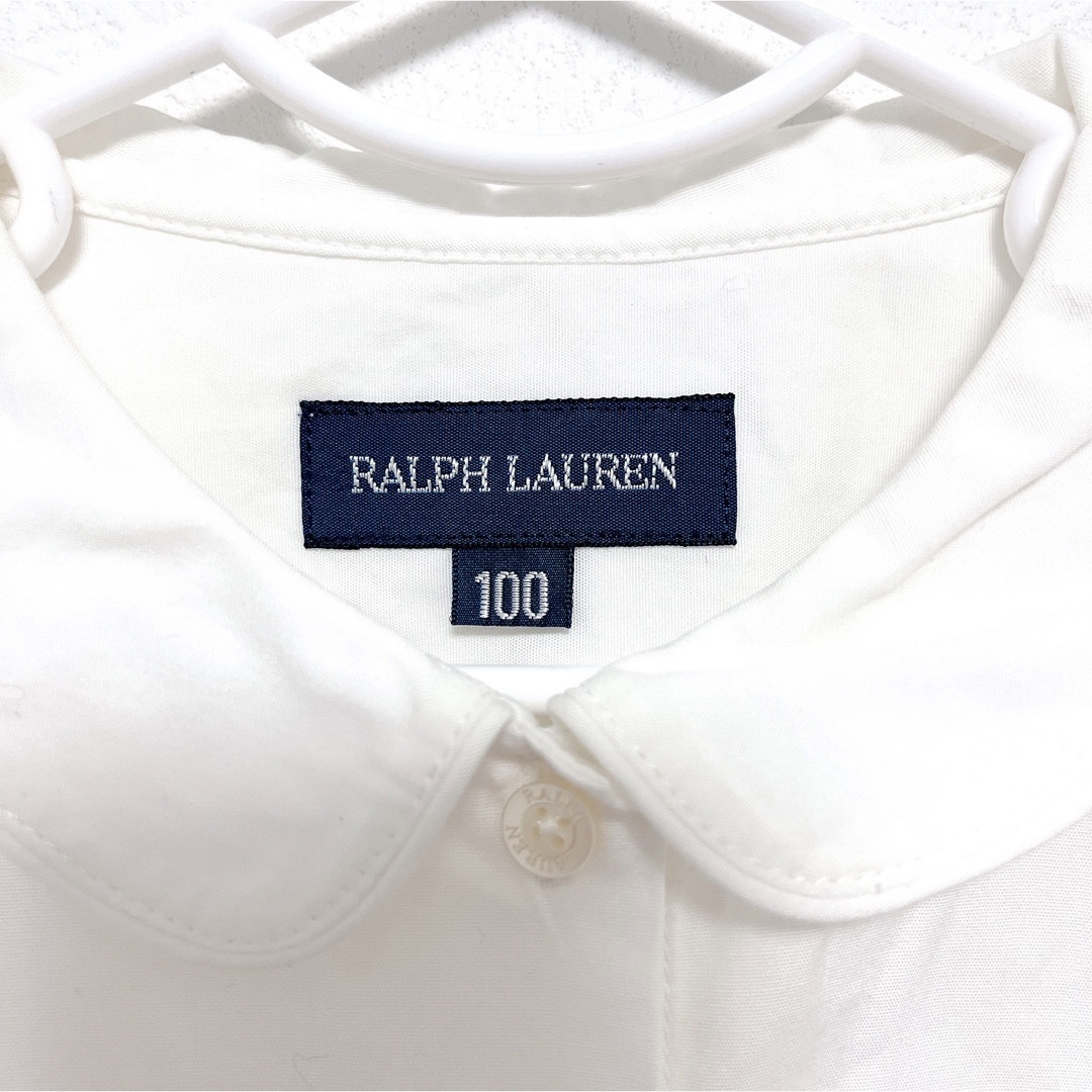 Ralph Lauren(ラルフローレン)のラルフローレン　長袖シャツ　100 女の子　フォーマル　白　ホワイト　上品　丸襟 キッズ/ベビー/マタニティのキッズ服女の子用(90cm~)(ブラウス)の商品写真