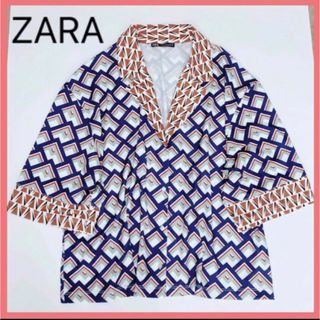 【未使用品】希少 ZARA レディース  プリント柄シャツ  ブラウス