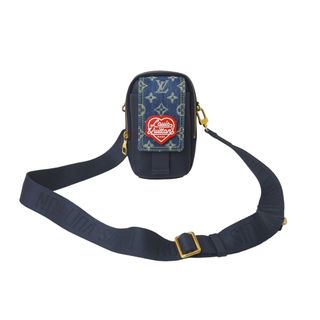 ルイヴィトン(LOUIS VUITTON)のLOUIS VUITTON ルイ ヴィトン ダブルフォンポーチ NIGOコラボ M81060 モノグラムデニム トリヨンレザー ショルダー 美品 中古 62853(ポーチ)