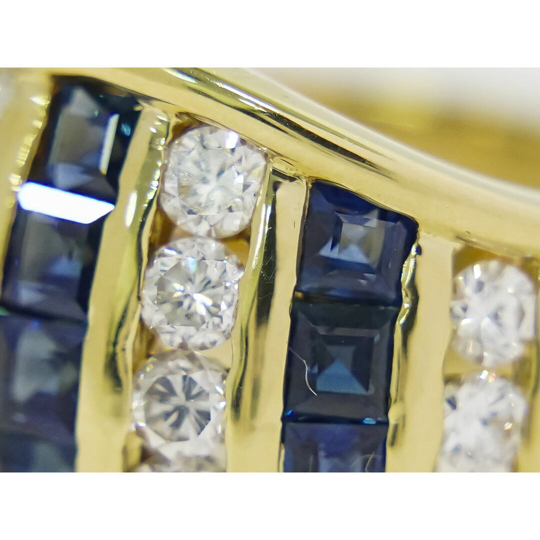 本物 サファイア 1.68ct ダイヤモンド 0.87ct 750 18K YG リング 指輪 12号 イエローゴールド ブルー アクセサリー ジュエリー 中古 レディースのアクセサリー(リング(指輪))の商品写真