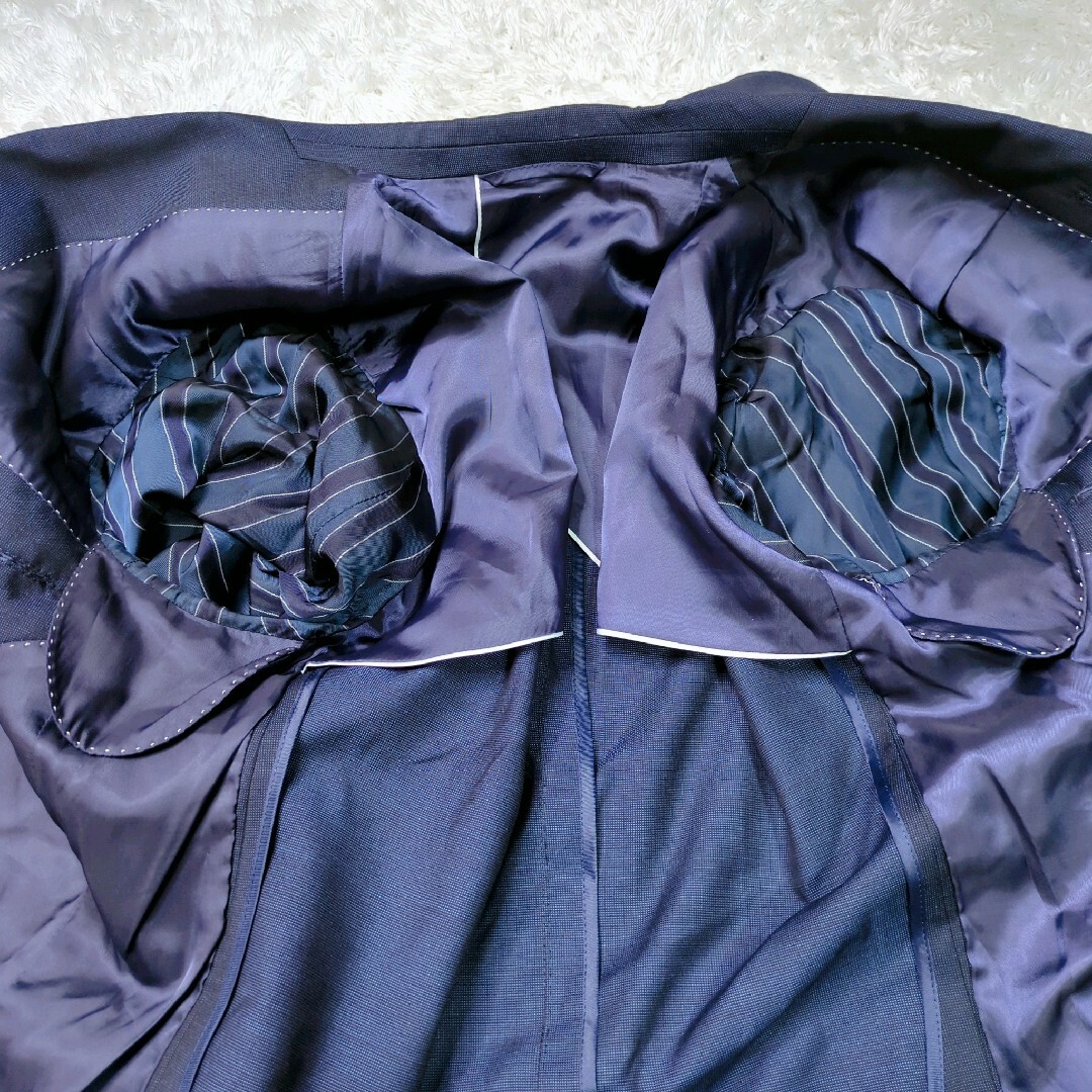 【極美品】ユニバーサルランゲージ　スーツ　ジャケット　ネイビー　紺　カノニコ メンズのジャケット/アウター(テーラードジャケット)の商品写真
