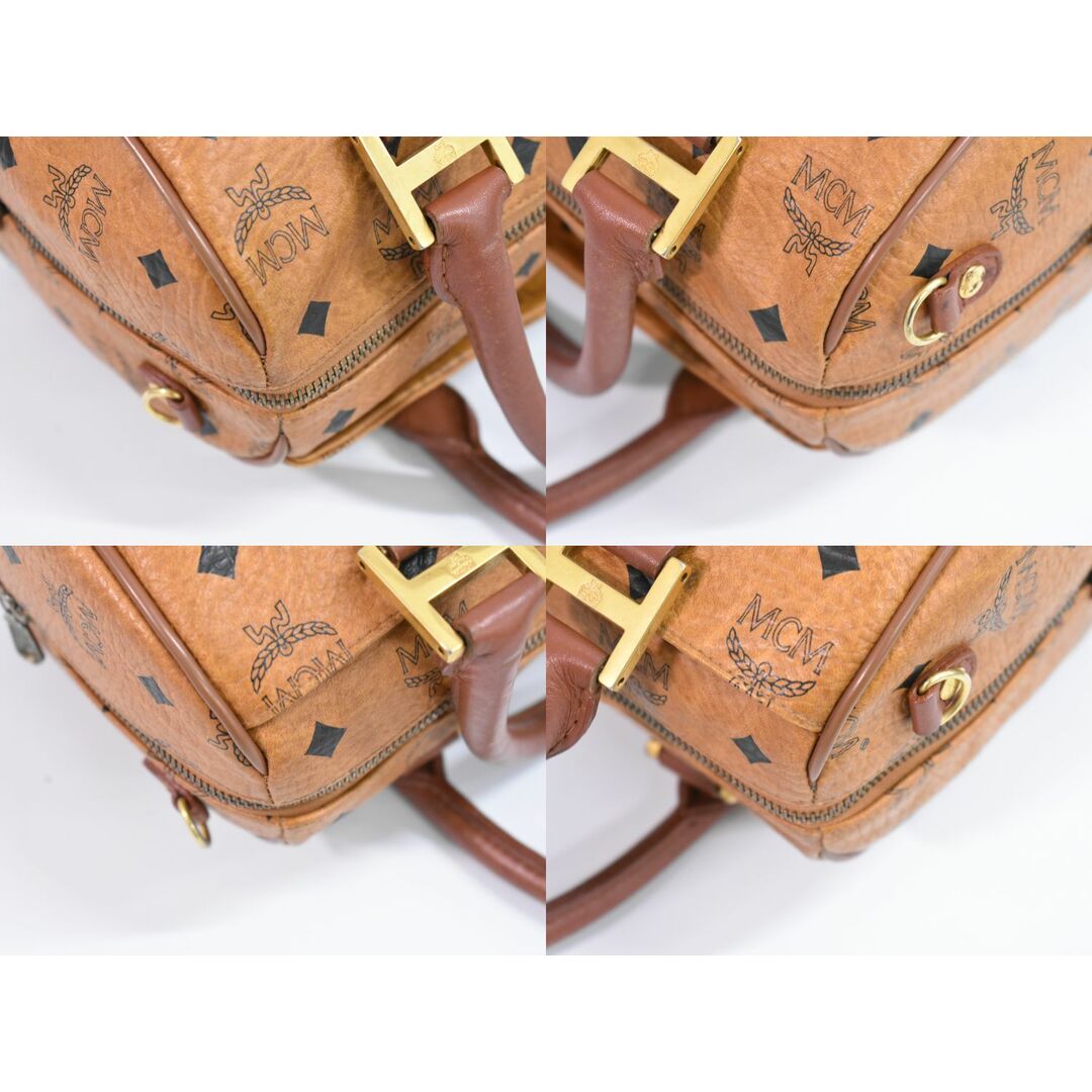 MCM エムシーエム ミニボストン ねじ曲げ バッグ 白 紺 ヴィセトス柄 MCM エムシーエム ミニボストン ねじ曲げ バッグ 白 紺 ヴィセトス柄