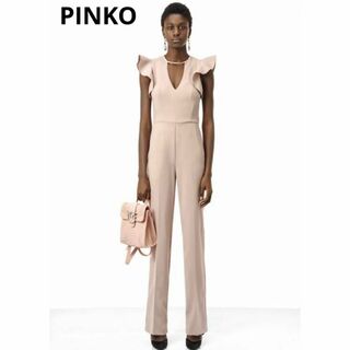 ピンコ(PINKO)の美品 PINKO オールインワン ピンク S 袖フリル 半袖(その他)