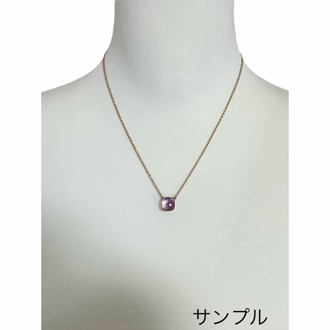 003ピンクヌードネックレスポメラート風アクセサリー石プレゼント結婚式誕生日 レディースのアクセサリー(ネックレス)の商品写真