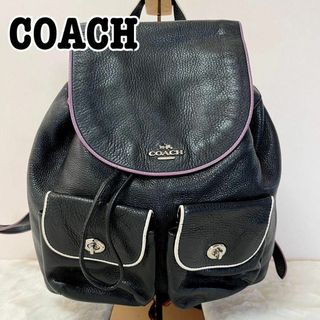 コーチ(COACH)のコーチ　12014 オールレザー　リュックサック　バックパック　シボ革　ブラック(リュック/バックパック)