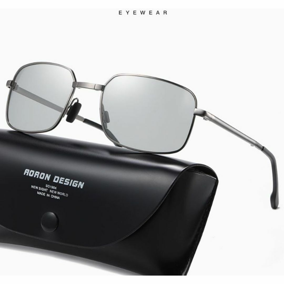 偏光 サングラス UV400 紫外線カット 軽量 高強度フレーム 折畳み式 メンズのファッション小物(サングラス/メガネ)の商品写真