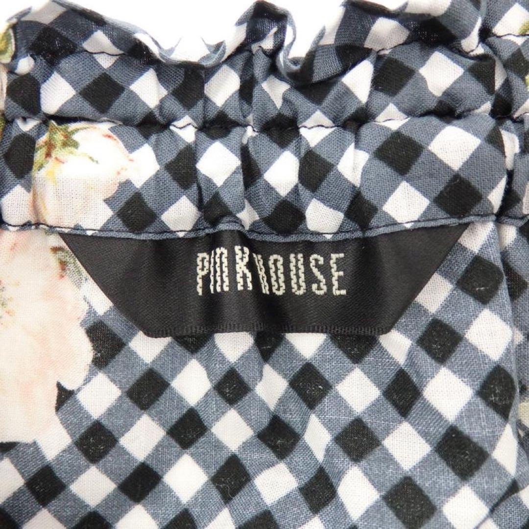 PINK HOUSE(ピンクハウス)の【美品】PINK HOUSE 野ばらギンガムパッチワークスカート ティアード レディースのスカート(ロングスカート)の商品写真