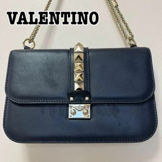 ヴァレンティノガラヴァーニ(valentino garavani)のVALENTINO GARAVANI チェーンショルダー ロックスタッズ レザー(ショルダーバッグ)