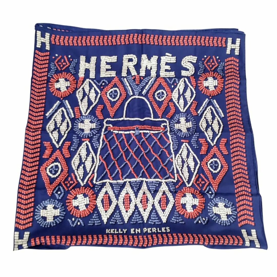 Hermes(エルメス)のHERMES エルメス シルク スカーフ カレ140 KELLY EN PERLES 真珠でできているケリー 正規品 / 34116 レディースのファッション小物(バンダナ/スカーフ)の商品写真