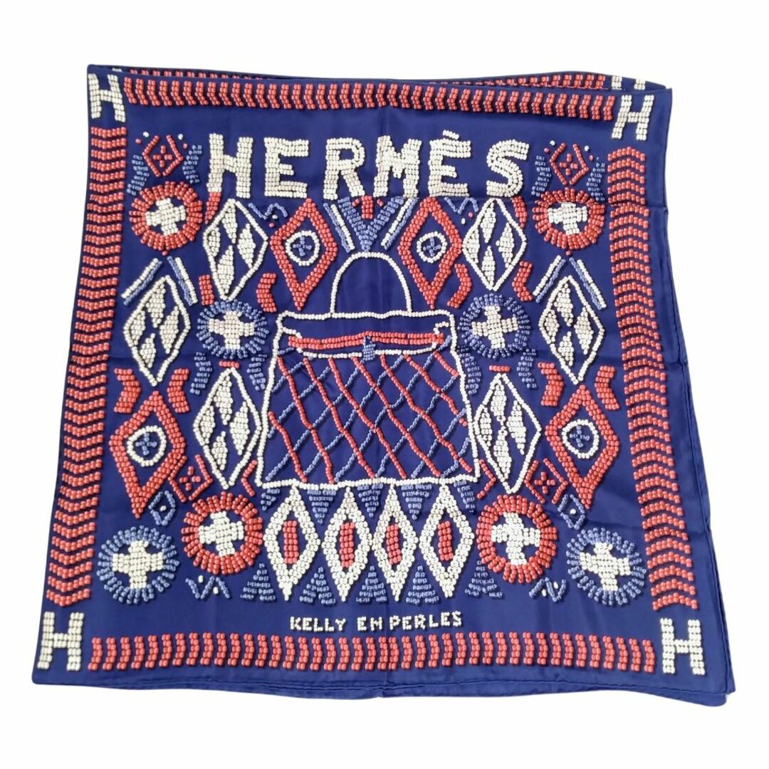 Hermes(エルメス)のHERMES エルメス シルク スカーフ カレ140 KELLY EN PERLES 真珠でできているケリー 正規品 / 34116 レディースのファッション小物(バンダナ/スカーフ)の商品写真