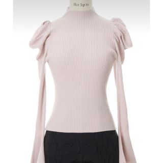 Herlipto Volume Sleeve Rib Knit Top