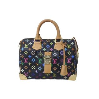 ルイヴィトン(LOUIS VUITTON)の極美品 LOUIS VUITTON ルイヴィトン ハンドバッグ スピーディ 30 M92642 村上隆 マルチカラー ブラック 中古 62847(ハンドバッグ)