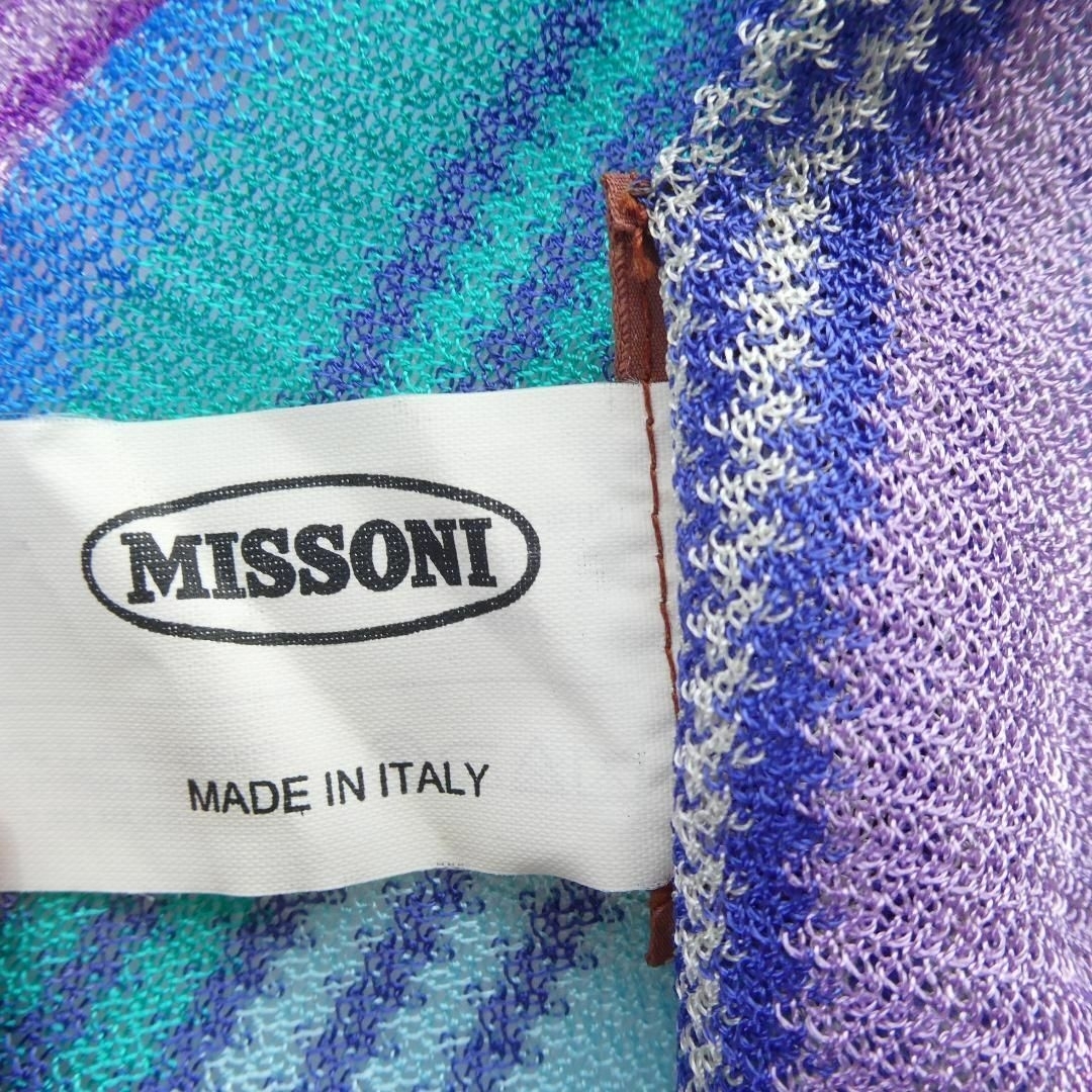 MISSONI(ミッソーニ)の美品 MISSONI ストライプ柄 サマーニット ストール マフラー レディースのファッション小物(ストール/パシュミナ)の商品写真