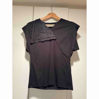 マメ(mame)のmame Cotton Jersey Asymmetrical Tops 黒(Tシャツ(半袖/袖なし))